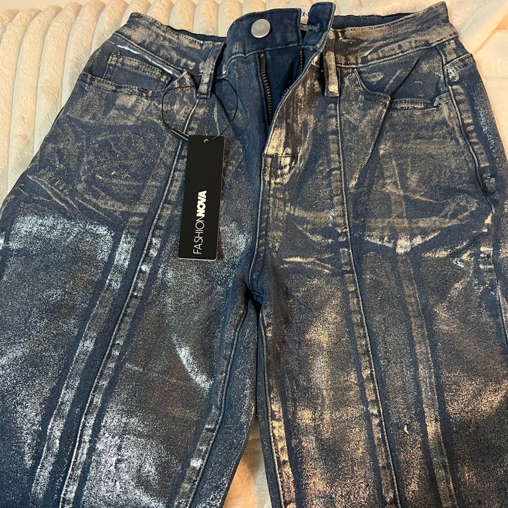 Blue/silver pants
